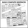 Christmas Sentence Building Roll and Write Activity - BUILD YOUR OWN SENTENCES - Hot Chocolate Teachables