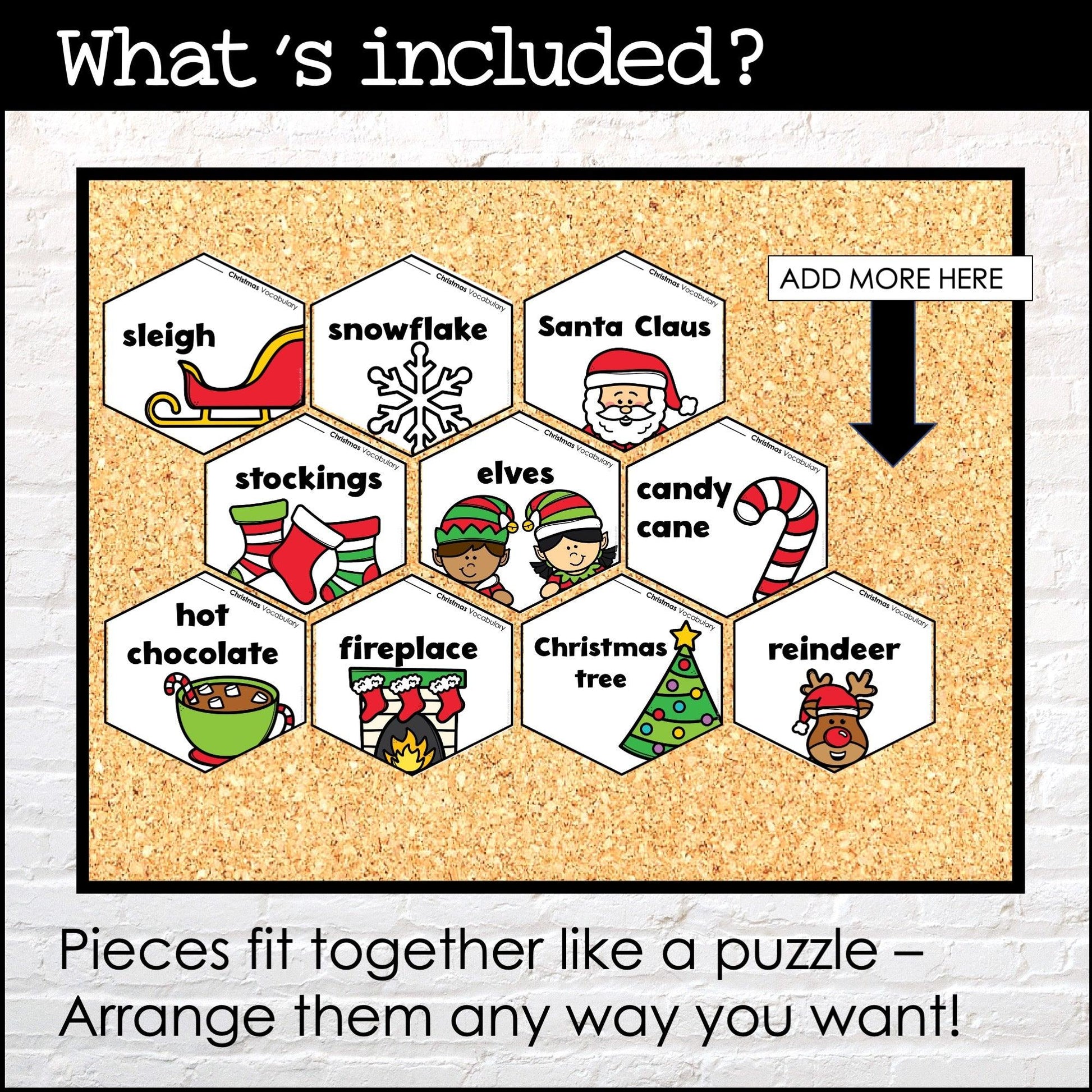 Christmas Vocabulary Posters: Classroom Decor - December Bulletin Board - Hot Chocolate Teachables