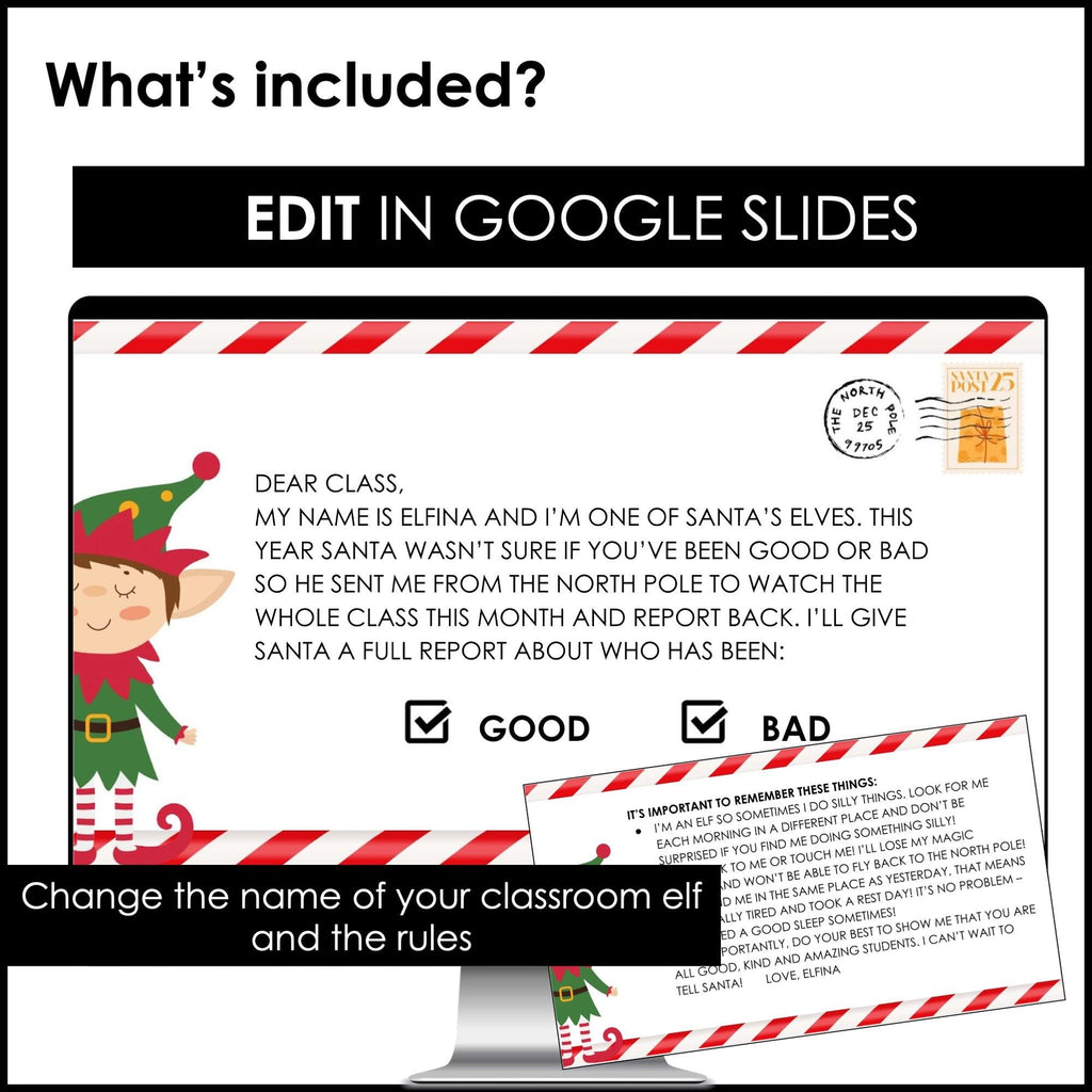 Classroom Elf Welcome Kit - Elf in our Classroom December Behavior Incentive - Hot Chocolate Teachables