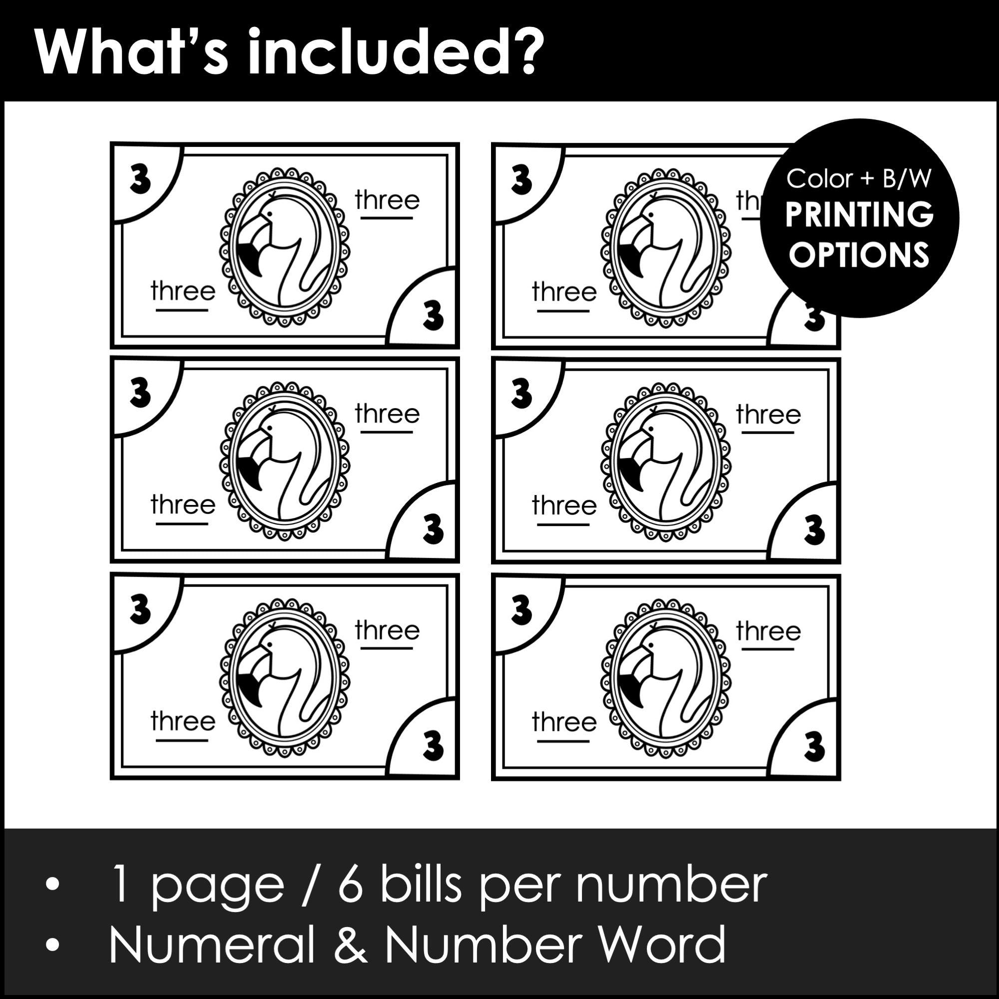 Classroom Money - Class Cash - Reward System - 1-20 Printable Fake Money - Hot Chocolate Teachables