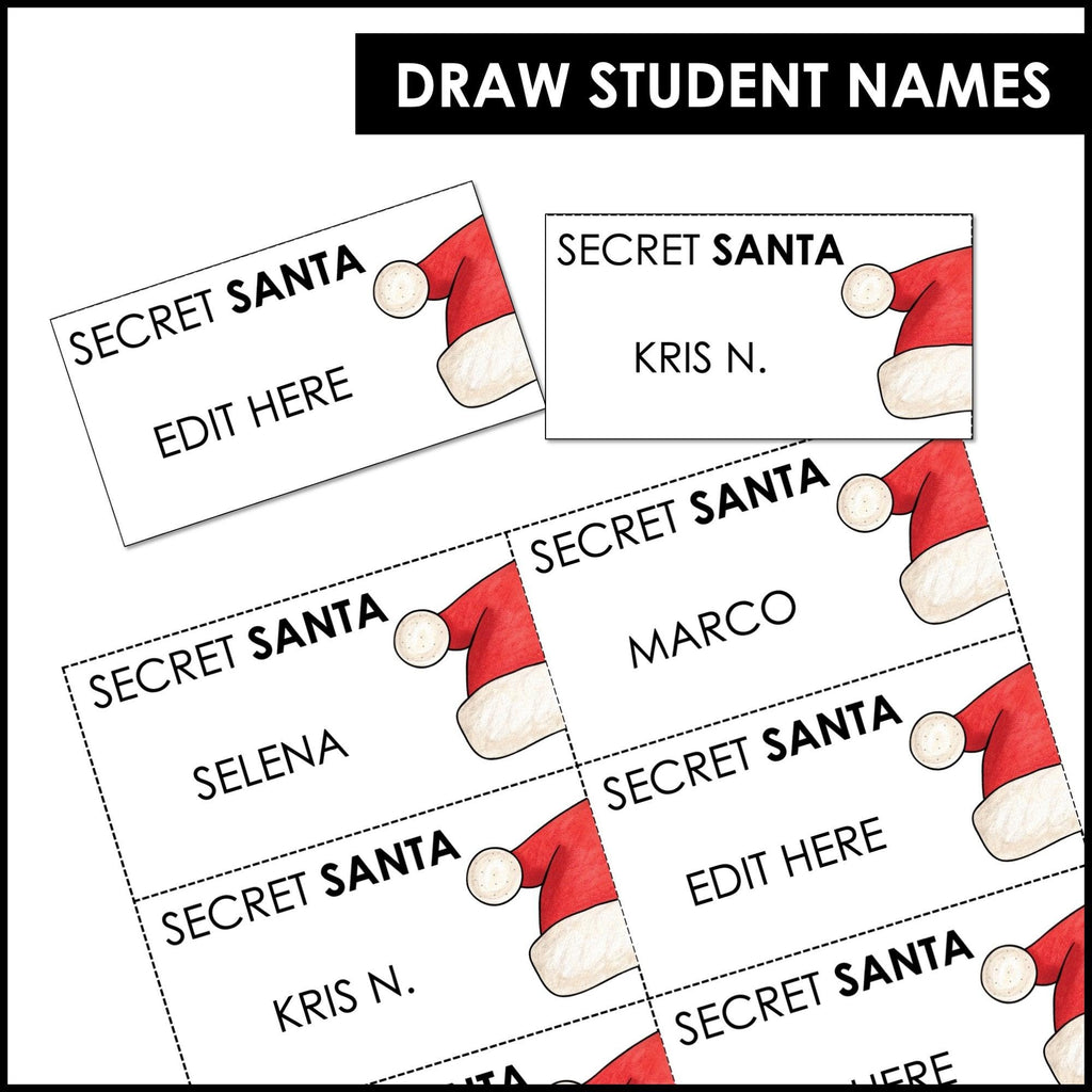 Classroom Secret Santa Gift Exchange Kit - Questionnaire & Explanation Letters - Hot Chocolate Teachables