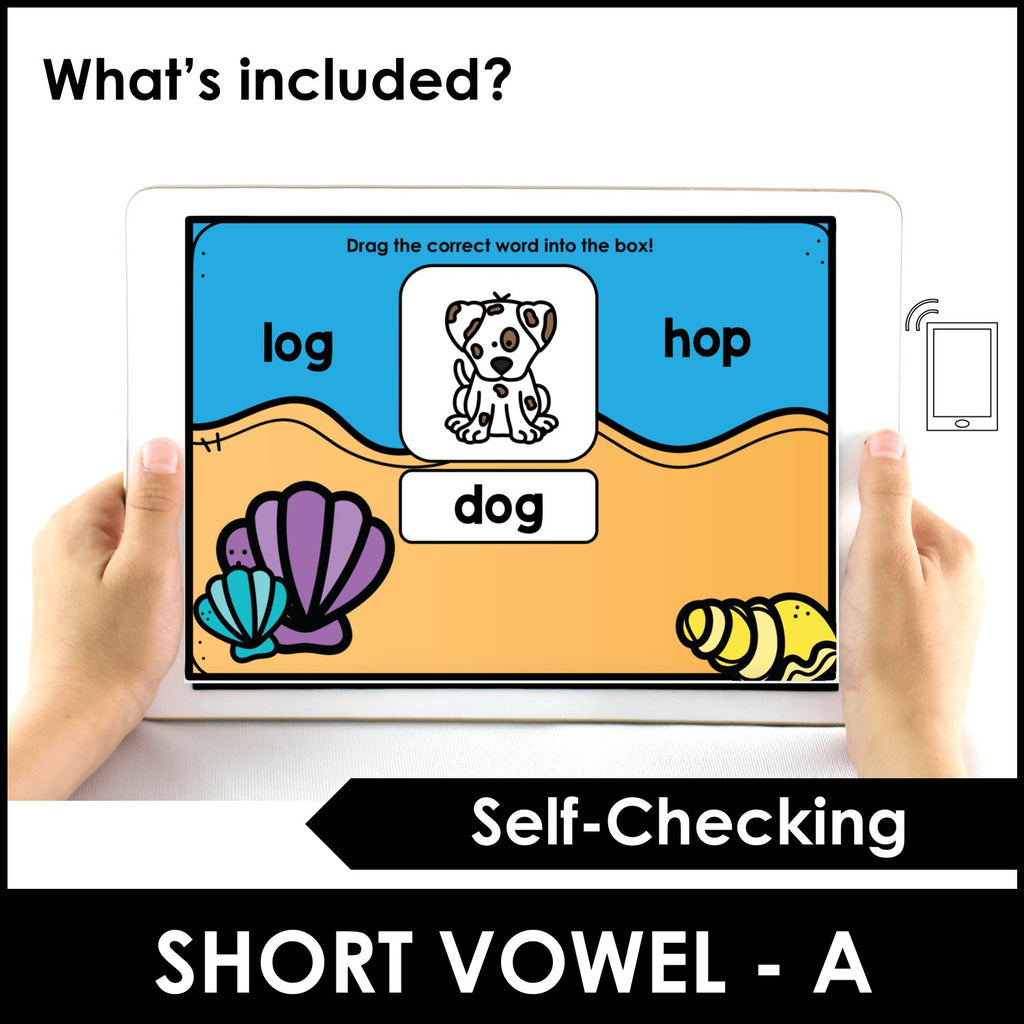 CVC Short O and U: BOOM CARDS™ – Digital Task Cards for Beginning Readers - Hot Chocolate Teachables