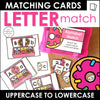 DONUTS - Alphabet Letter Match A to Z - Uppercase and Lowercase Letters - Hot Chocolate Teachables