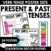 ESL Present & Past Tense Verb Conjugation Posters BUNDLE : Simple, Continuous, Perfect - Hot Chocolate Teachables