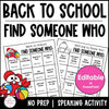 Find Someone Who - Editable BACK TO SCHOOL Speaking Activity for ESL/EFL/ELL - Hot Chocolate Teachables