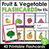 Fruit & Vegetable Vocabulary Flashcards | ESL Task Cards - Hot Chocolate Teachables