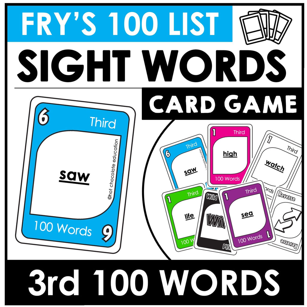 Fry's First 300 Sight Words - Card Game Bundle for 1st - 3rd Grade - Hot Chocolate Teachables