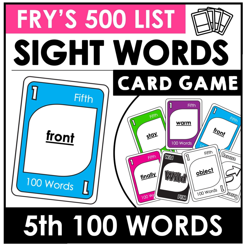 Fry's Sight Words Card Game - Fifth Hundred Words - Plays like UNO - Hot Chocolate Teachables