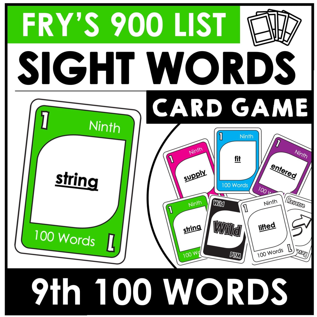 Fry's Sight Words Card Game - Ninth Hundred Words - Plays like UNO - Hot Chocolate Teachables