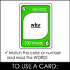 Fry's Sight Words Card Game - Second 100 Words for 2nd Grade - Plays like UNO - Hot Chocolate Teachables