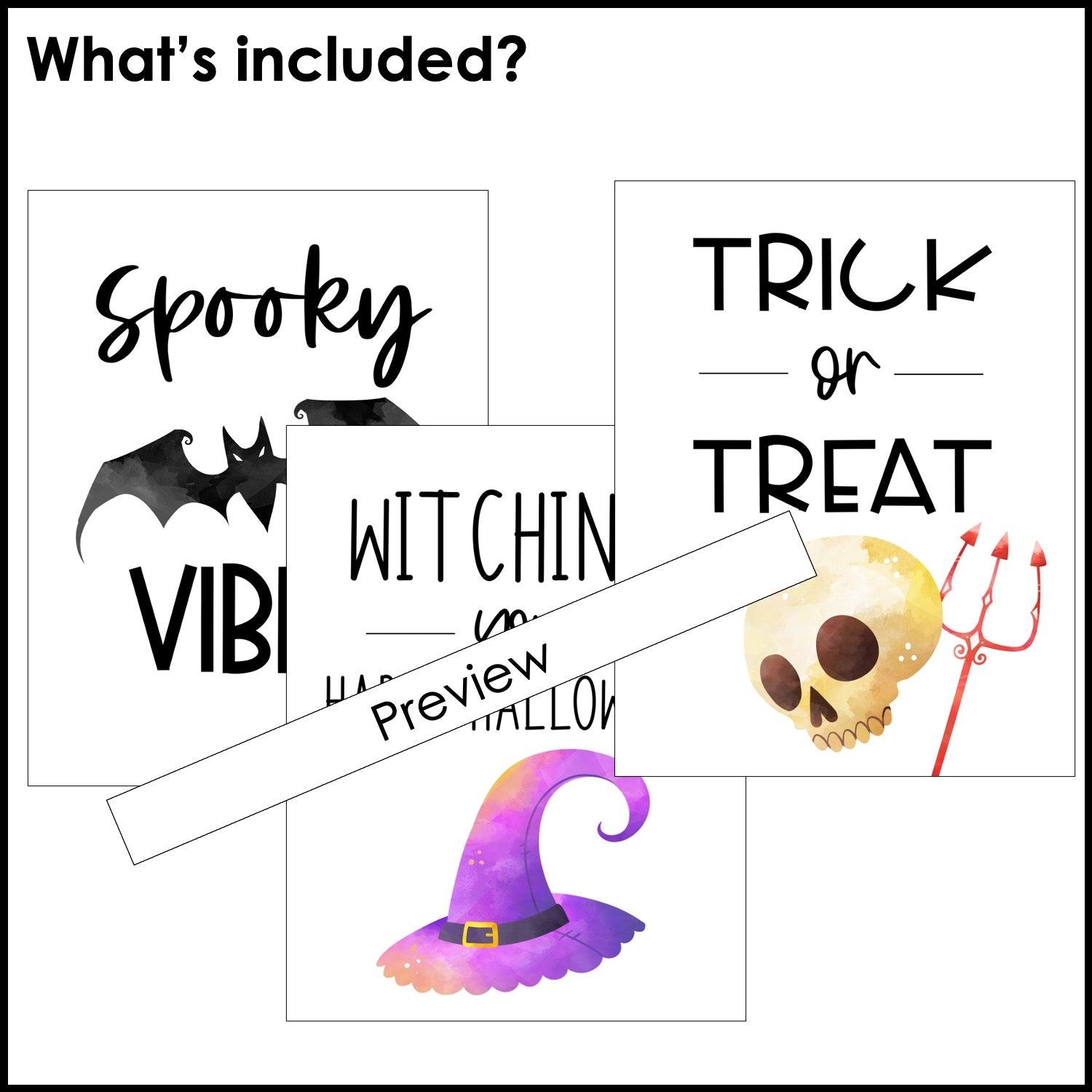 Halloween Posters | Classroom Poster Decor - Fun Printable October Decorations - Hot Chocolate Teachables