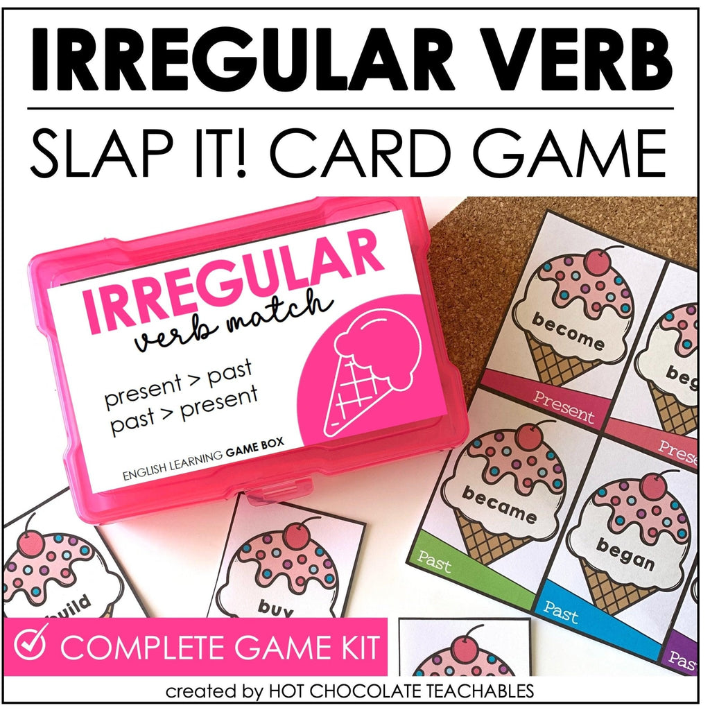 Irregular Verb Game - SLAP IT - Past Simple Grammar Game Box - Hot Chocolate Teachables