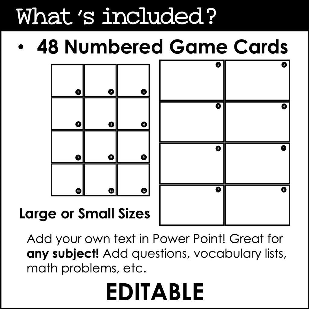 Make your own Board Games: Templates with Editable Cards | Use with any subject - Hot Chocolate Teachables