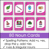 Plural Noun Endings card game -s, -es, -ies, and -ves and irregulars - Hot Chocolate Teachables