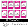 Regular Past Tense Verb Card Game - Ending Pronunciations -t -d -id - Hot Chocolate Teachables