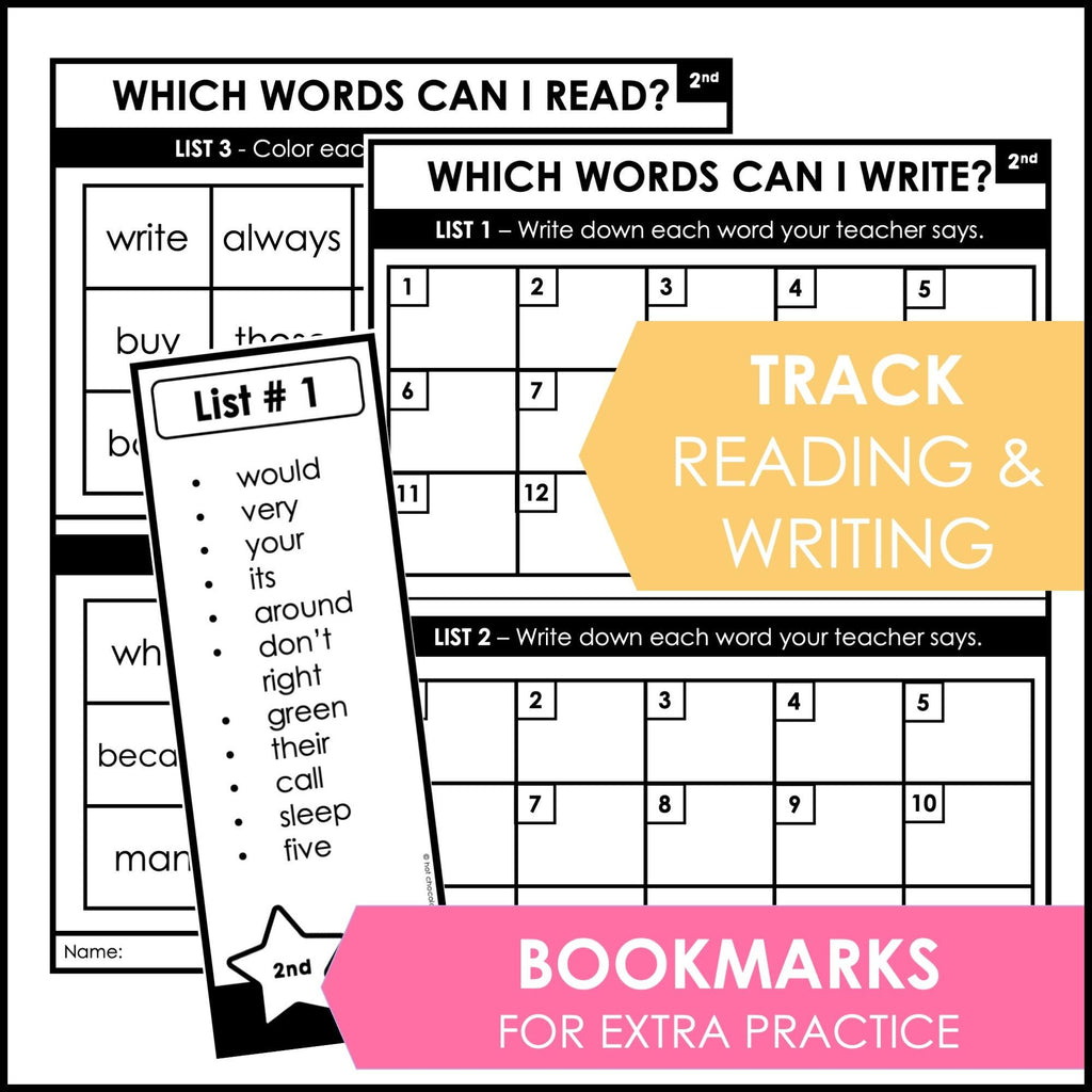 Sight Word Progress Reports - SECOND GRADE | Evaluation Template & Word Wall - Hot Chocolate Teachables