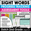 Sight Word Progress Reports - SECOND GRADE | Evaluation Template & Word Wall - Hot Chocolate Teachables