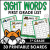 Sight Words for First Grade Bingo Game - Dolch Aligned - Hot Chocolate Teachables