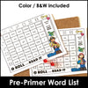 Sight Words Roll & Read Activity Boards - Dolch Pre Primer List - Hot Chocolate Teachables