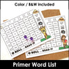 Sight Words Roll & Read Activity Boards - Dolch Primer List - Hot Chocolate Teachables