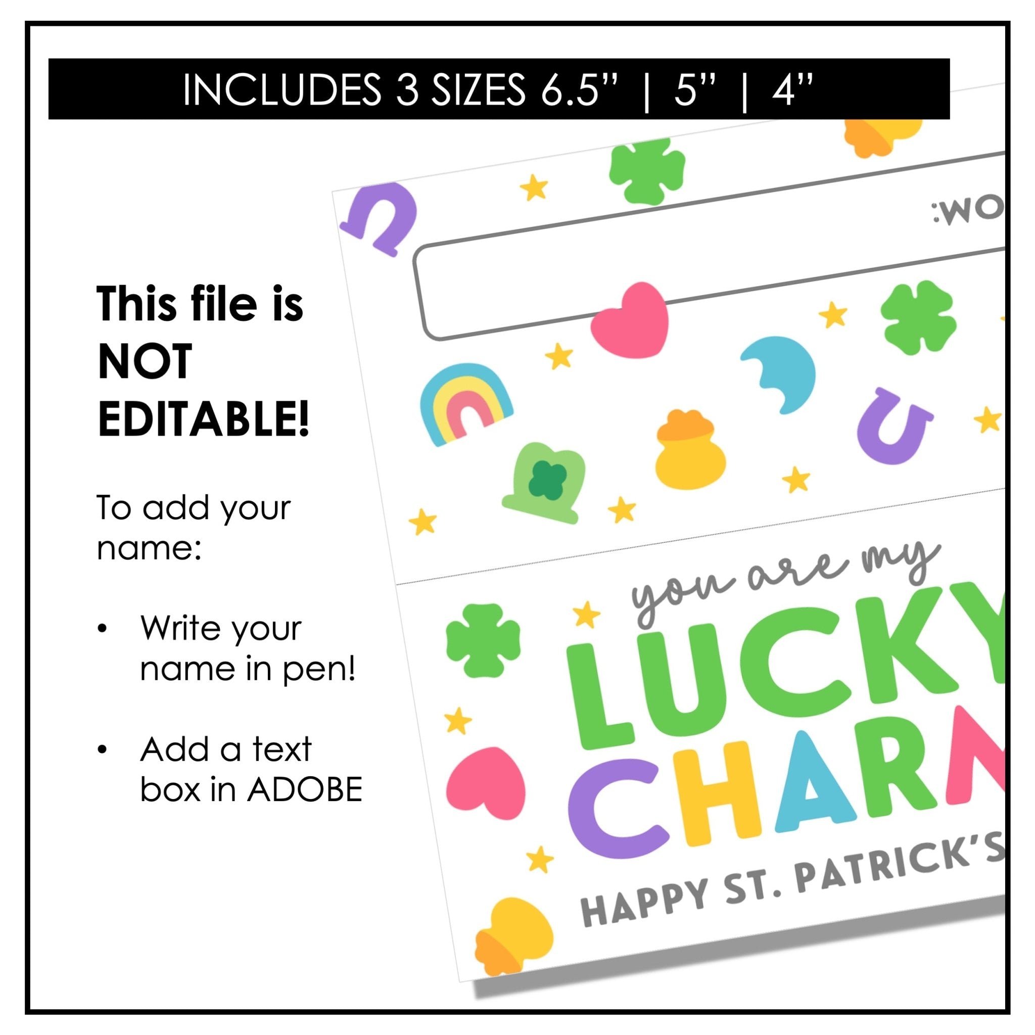 St. Patrick's Day Gift Tag | Student Gift Bag Topper | Lucky Charm Candy Treat Tag - Hot Chocolate Teachables