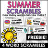 SUMMER & LAST DAY OF SCHOOL Word Scramble Freebie! How many words can you make? - Hot Chocolate Teachables