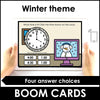 Telling the Time - Winter Interactive Boom Cards™ - to the hour, to the half hour - Hot Chocolate Teachables