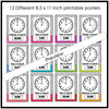 Telling Time Posters & Clock Labels - Digital & Analog Clocks for ELL / ESL - Hot Chocolate Teachables