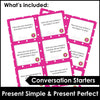 Valentine's Day Conversation Questions - Present Simple & Present Perfect - Hot Chocolate Teachables