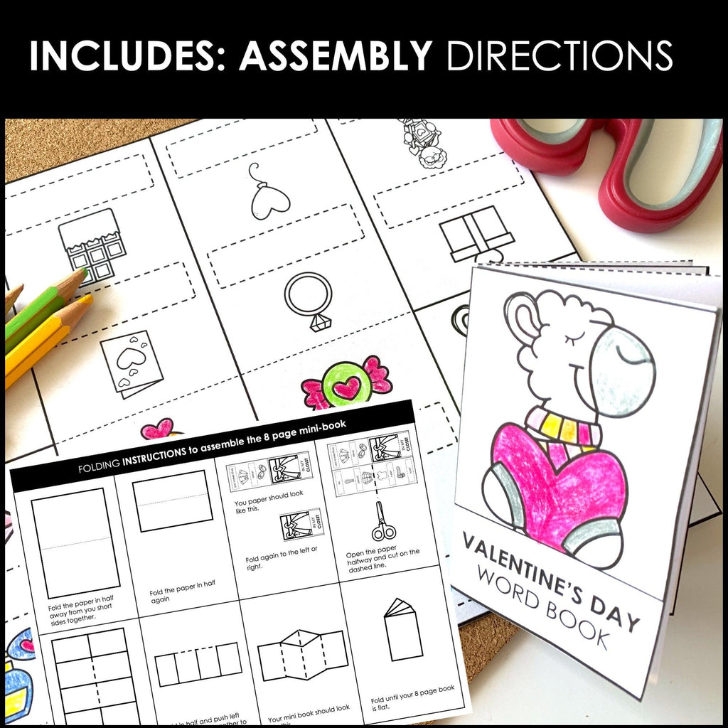 Valentine's Day Mini-Book Activity | Holiday Vocabulary Picture Dictionary - Hot Chocolate Teachables