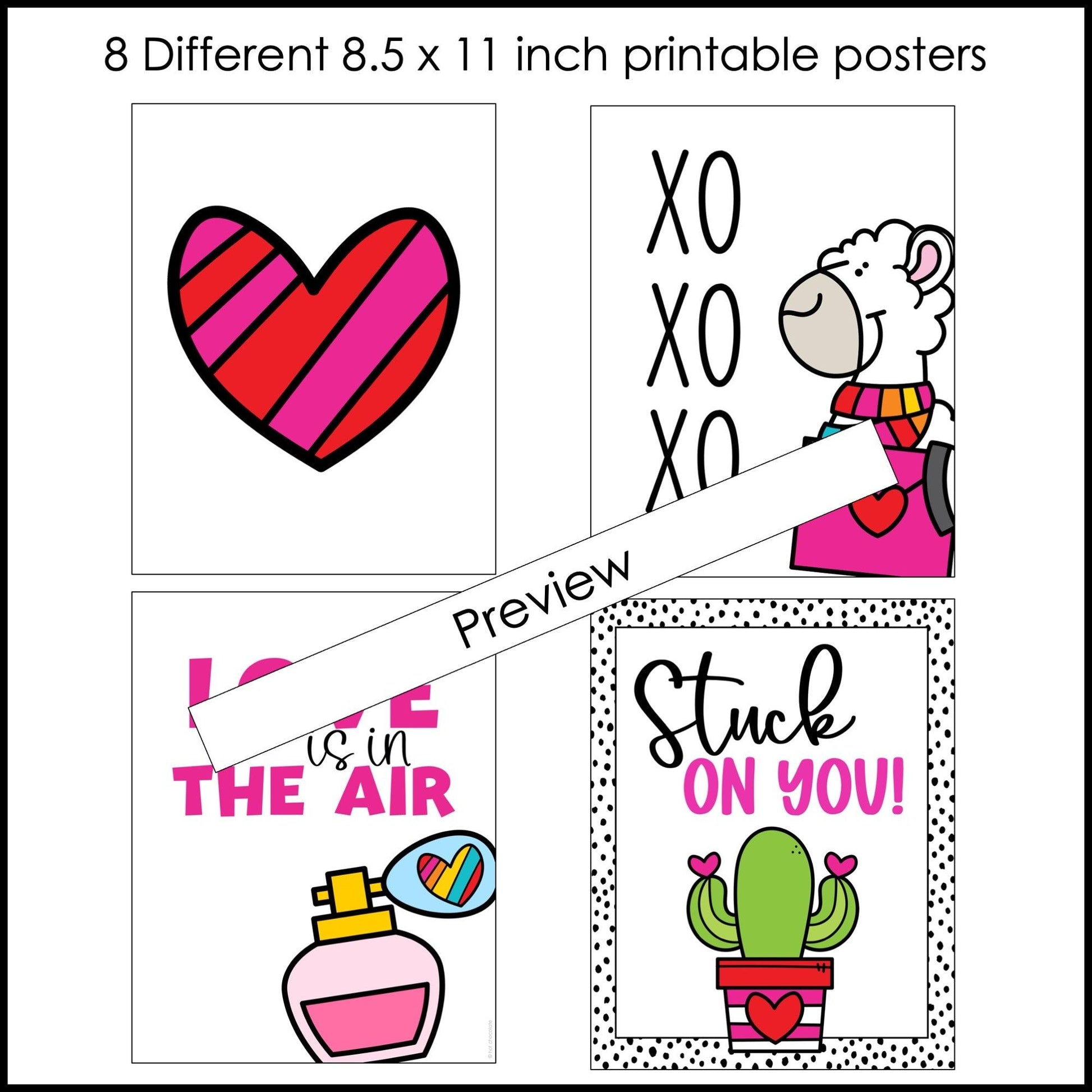 Valentine's Day Posters | Classroom Decor - Printable February Theme Poster Set - Hot Chocolate Teachables