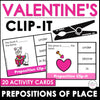 Valentine's Day Prepositions of Location and Spatial Concepts Activity Cards - Hot Chocolate Teachables