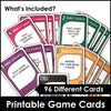 Vocabulary Building Card Game : Name Two People, Places, Things, Verbs - Hot Chocolate Teachables
