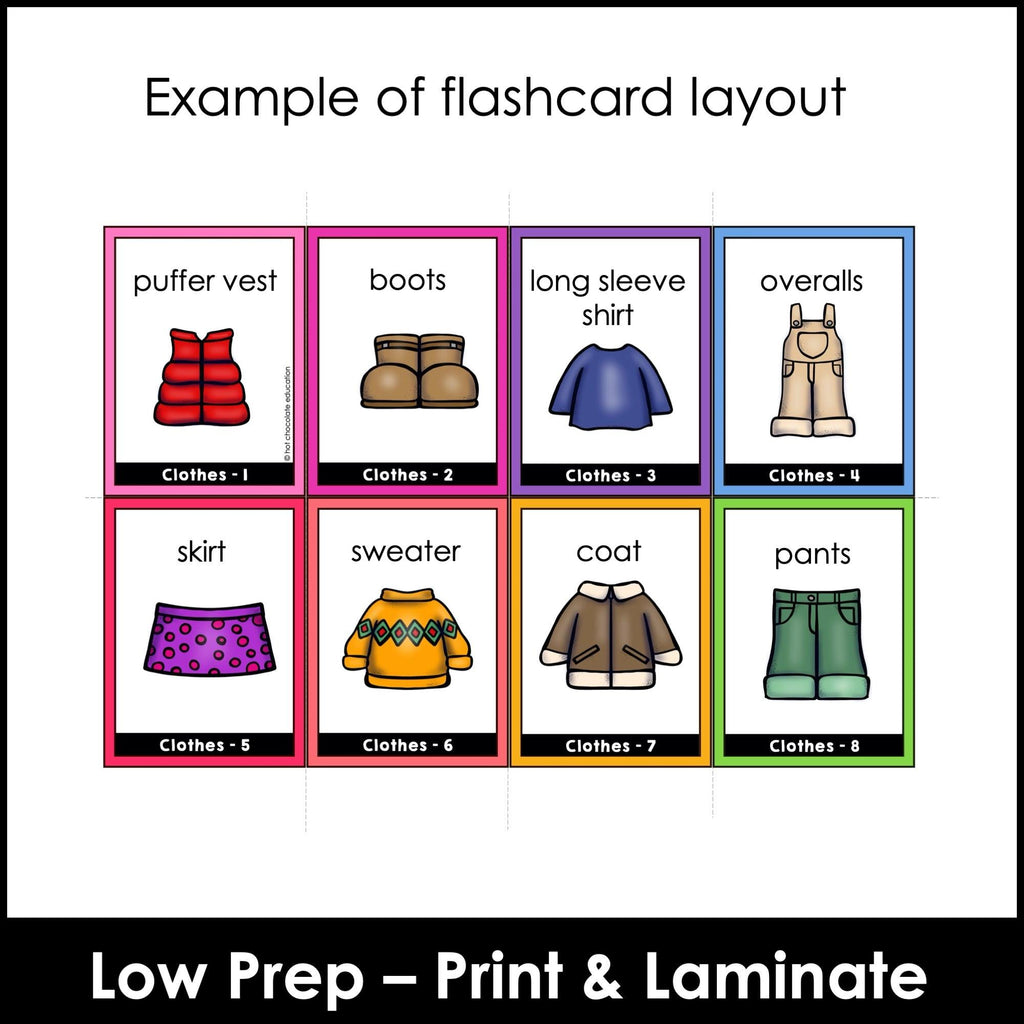 Vocabulary Flashcard Bundle for ESL ELL ELD - Task Card - Flash Card Toolkit - Hot Chocolate Teachables